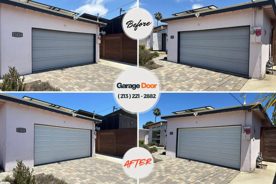 Before and after: garage door repair Wailua Homesteads, HI